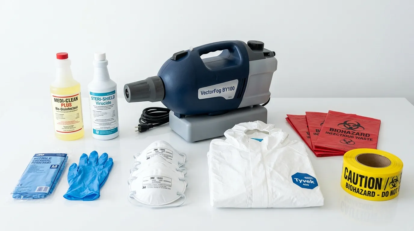 Professional biohazard remediation crew working in Elmwood